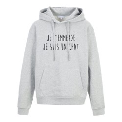 Sweat shirt à Capuche - Hoodie - Imprimé citation - Je t'emmerde je suis un chat