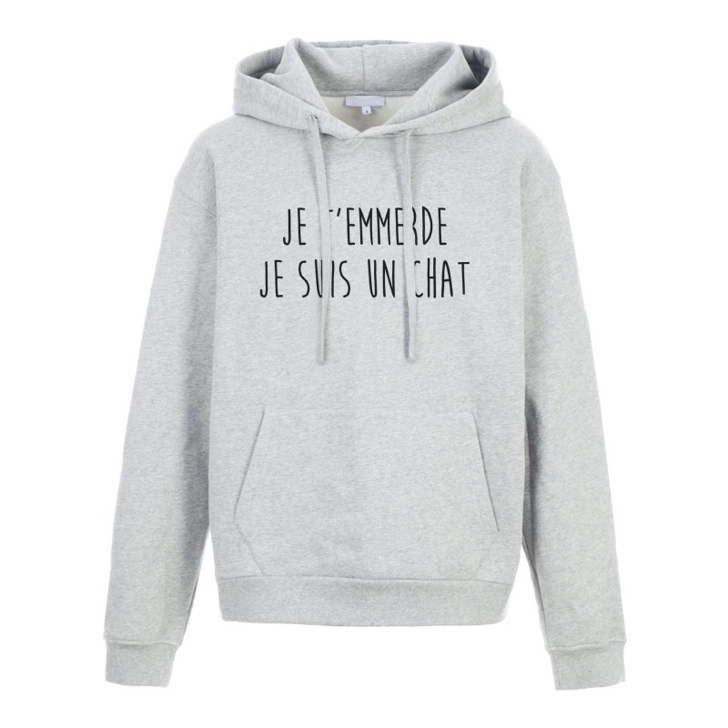 Sweat shirt à Capuche - Hoodie - Imprimé citation - Je t'emmerde je suis un chat