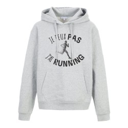 Sweat shirt à Capuche - Hoodie - Imprimé citation - Je peux pas j'ai running