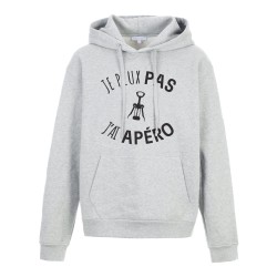 Sweat shirt à Capuche - Hoodie - Imprimé citation - Je peux pas j'ai apéro