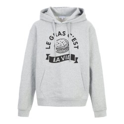 Sweat shirt à Capuche - Hoodie - Imprimé citation - humour Le gras c'est la vie