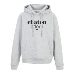 Sweat shirt à Capuche - Hoodie - Imprimé citation - humour Saint valentin Chaton adoré