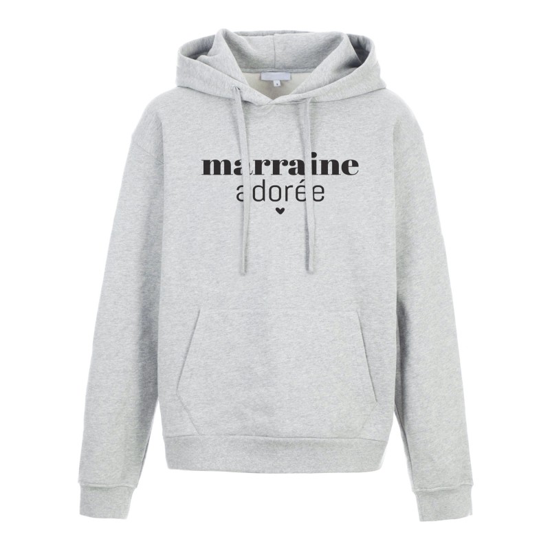 Sweat shirt à Capuche - Hoodie - Imprimé citation - humour Marraine adorée
