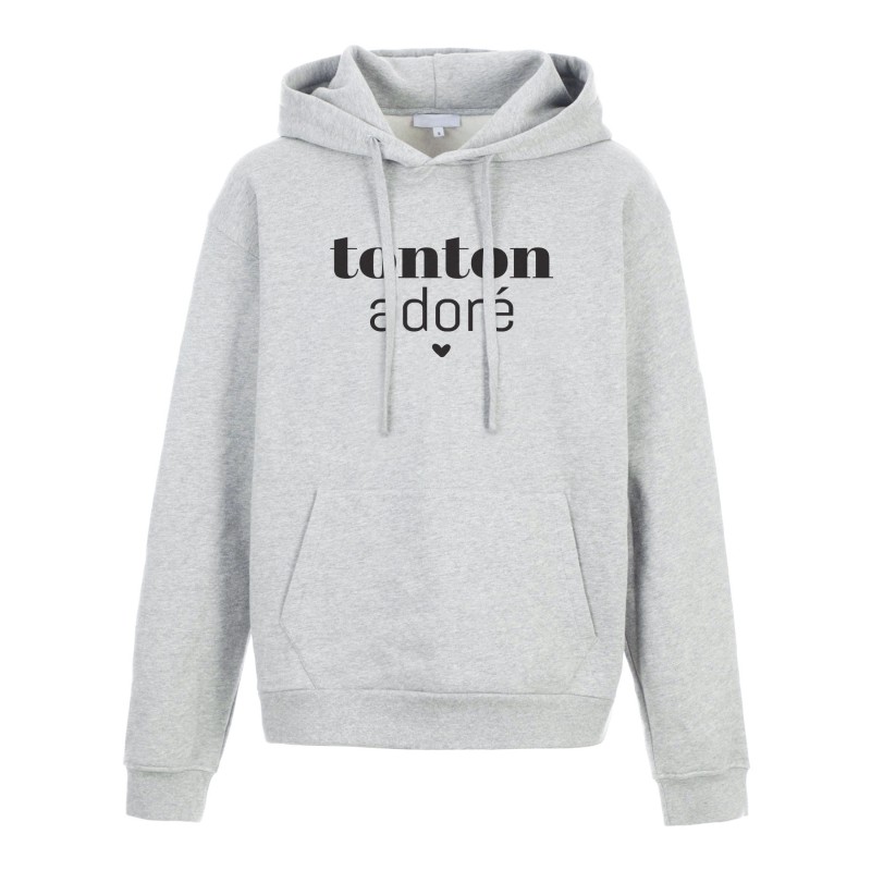 Sweat shirt à Capuche - Hoodie - Imprimé citation - humour Tonton adoré