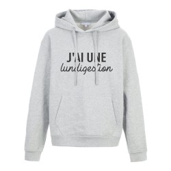 Sweat shirt à Capuche - Hoodie - Imprimé citation - humour J'ai une lundigestion