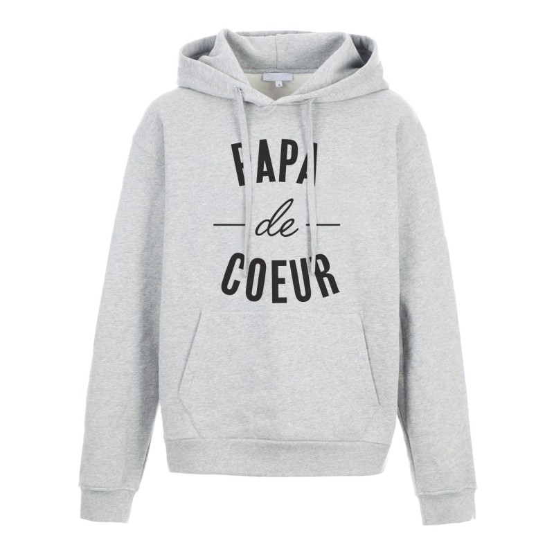 Sweat shirt à Capuche - Hoodie - Imprimé citation - humour Papa de coeur