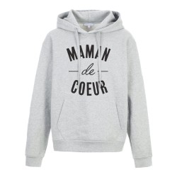 Sweat shirt à Capuche - Hoodie - Imprimé citation - humour Maman de coeur