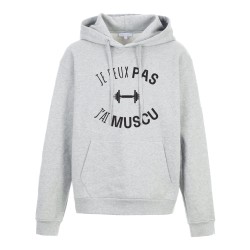 Sweat shirt à Capuche - Hoodie - Imprimé citation - humour Je peux pas j'ai muscu