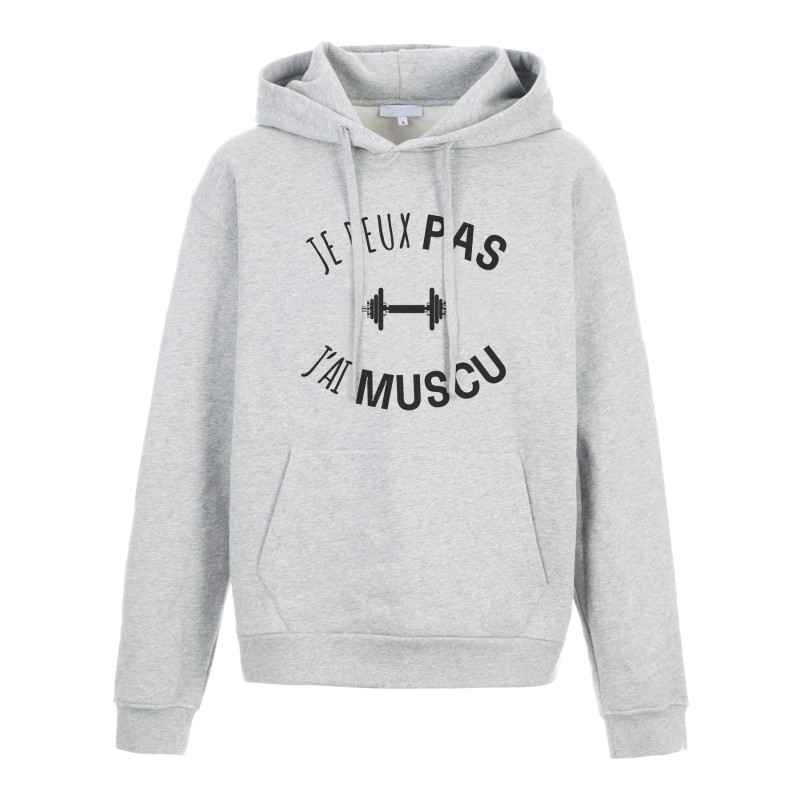 Sweat shirt à Capuche - Hoodie - Imprimé citation - humour Je peux pas j'ai muscu