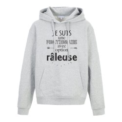 Sweat shirt à Capuche - Hoodie - Imprimé citation - humour Fonctionnaire avec option râleuse