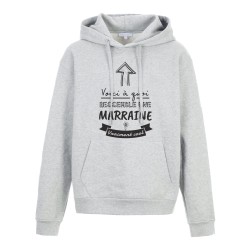 Sweat shirt à Capuche - Hoodie - Imprimé citation - humour citation Voici a quoi ressemble une Marraine cool