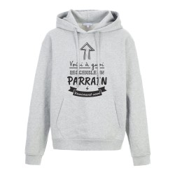 Sweat shirt à Capuche - Hoodie - Imprimé citation - humour citation Voici a quoi ressemble un Parrain cool