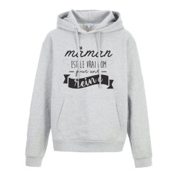 Sweat shirt à Capuche - Hoodie - Imprimé citation - humour citation Maman est le vrai nom pour une reine