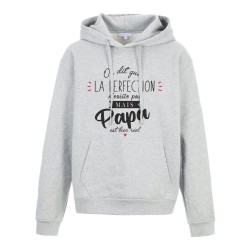 Sweat shirt à Capuche - Hoodie - Imprimé citation - humour On dit la perfection n'existe pas mais Papa est bien réel