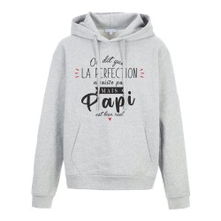 Sweat shirt à Capuche - Hoodie - Imprimé citation - humour On dit la perfection n'existe pas mais Papi est bien réel