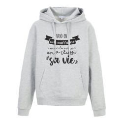 Sweat shirt à Capuche - Hoodie - Imprimé citation - humour Quand on a une marraine on a réussi sa vie