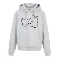 Sweat shirt à Capuche - Hoodie - Imprimé citation - illustration Main cartoon