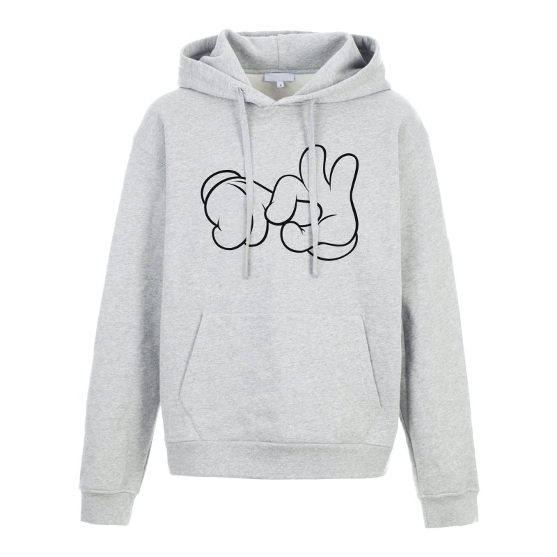 Sweat shirt à Capuche - Hoodie - Imprimé citation - illustration Main cartoon