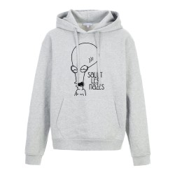 Sweat shirt à Capuche - Hoodie - Imprimé citation - illustration Roger salut les nazes