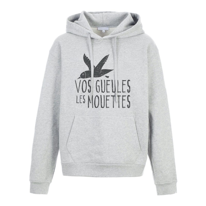 Sweat shirt à Capuche - Hoodie - Imprimé citation - illustration Vos gueules les mouettes