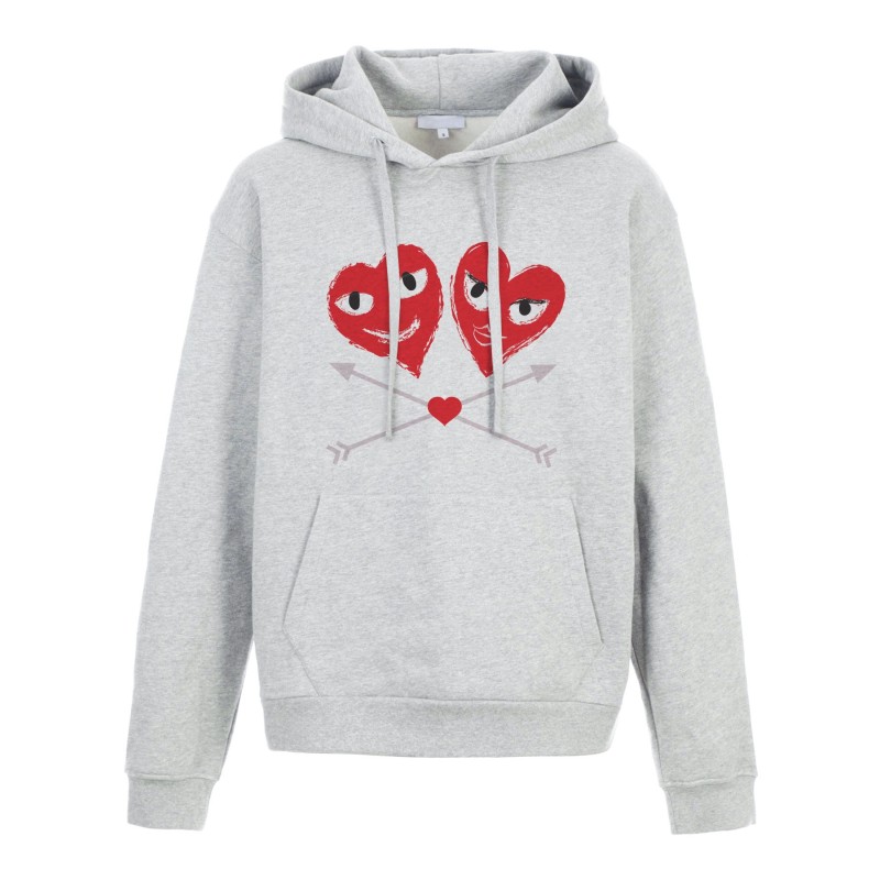 Sweat shirt à Capuche - Hoodie - Imprimé citation - illustration Coeur rouge