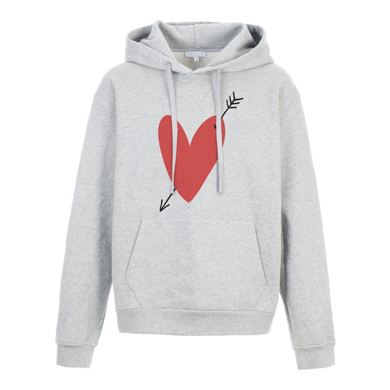 Sweat shirt à Capuche - Hoodie - Imprimé citation - illustration Coeur rouge
