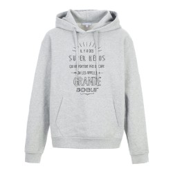 Sweat shirt à Capuche - Hoodie - Imprimé citation - Il y a des super héros qui ne portent pas de cape Grande soeur