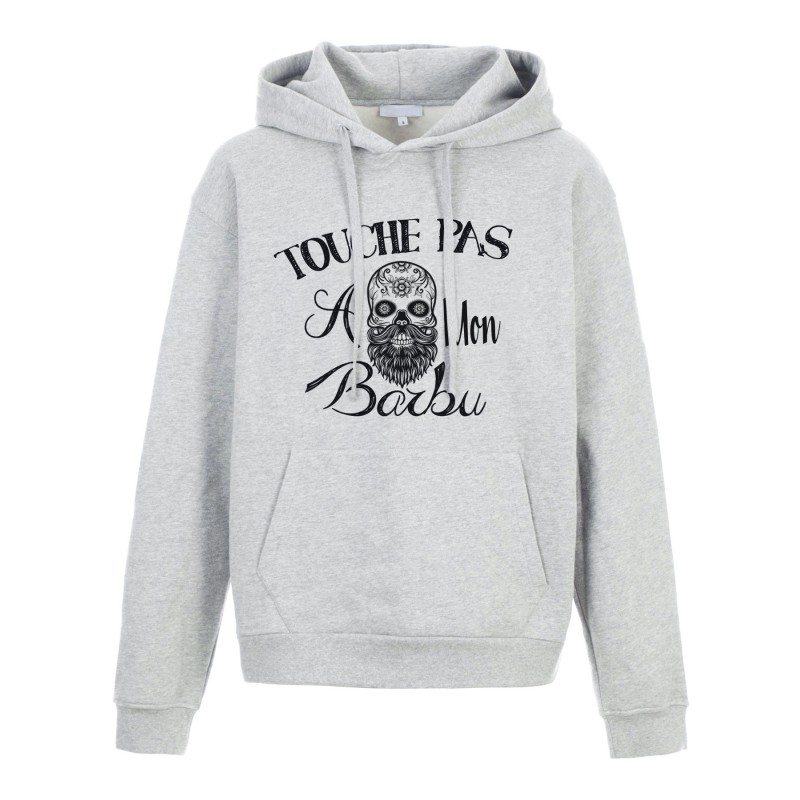 Sweat shirt à Capuche - Hoodie - Imprimé citation - Touche pas a mon barbu