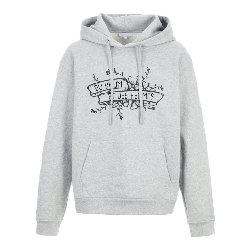 Sweat shirt à Capuche - Hoodie - Imprimé citation - Du rhum et des femmes