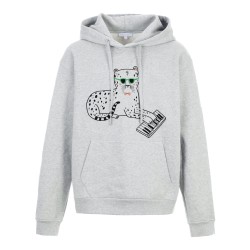 Sweat shirt à Capuche - Hoodie - Imprimé citation - illustration chat piano
