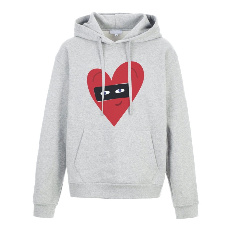 Sweat shirt à Capuche - Hoodie - Imprimé citation - illustration Coeur rouge