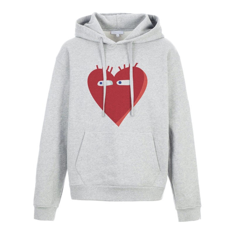 Sweat shirt à Capuche - Hoodie - Imprimé citation - illustration Coeur rouge