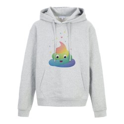 Sweat shirt à Capuche - Hoodie - Imprimé citation - illustration caca arc en ciel
