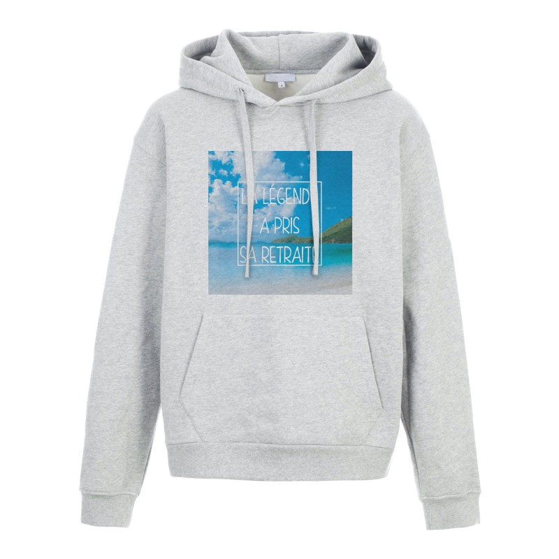 Sweat shirt à Capuche - Hoodie - Imprimé citation - La légende a pris ca retraite