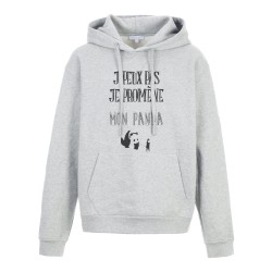 Sweat shirt à Capuche - Hoodie - Imprimé citation - J'peux pas je promène mon panda