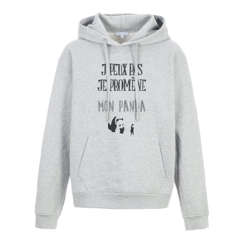 Sweat shirt à Capuche - Hoodie - Imprimé citation - J'peux pas je promène mon panda