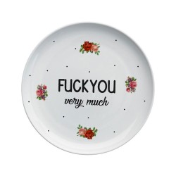 Assiette céramique - Imprimé Cabinet curiosité - Fuck you very much