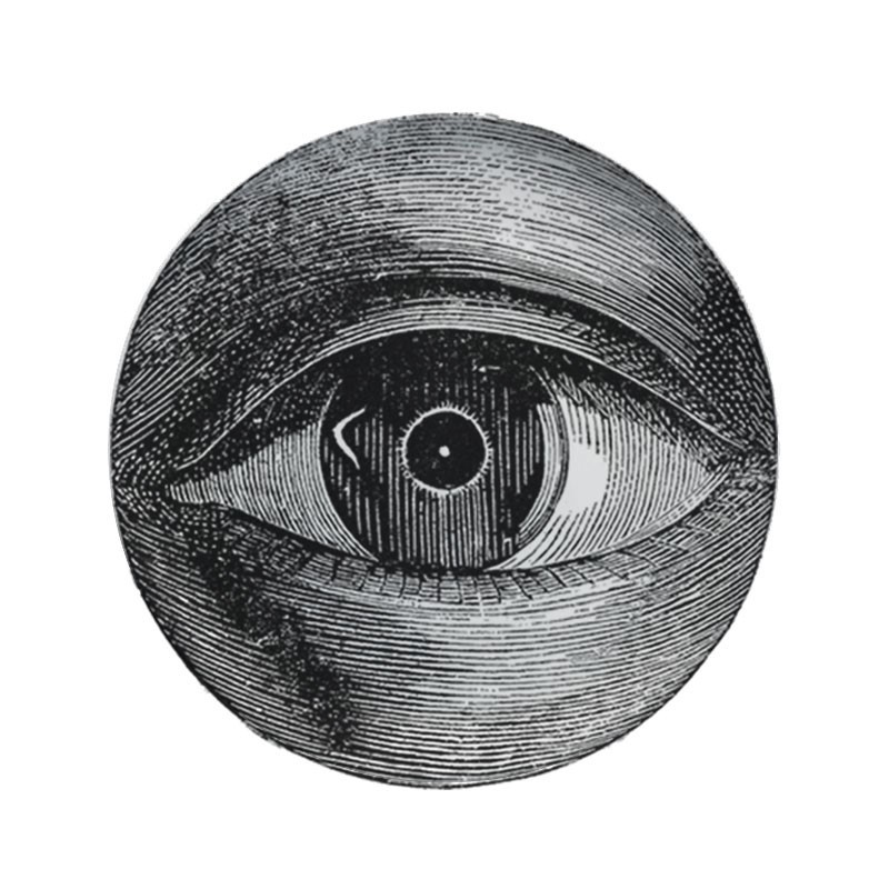 Assiette céramique - Imprimé Cabinet curiosité - Gravure oeil