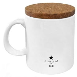 Mug tasse - Céramique avec couvercle en liège - imprimé - Citation Fête des mères - Maman parfaite je t'aime