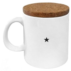 Mug tasse - Céramique avec couvercle en liège - imprimé - Citation Fête des mères - Je suis une maman trop géniale