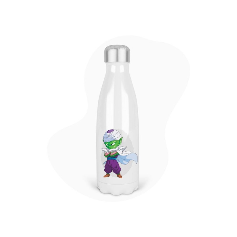Bouteille gourde isotherme acier inox - Blanc - 350 ml - imprimé illustration Manga
