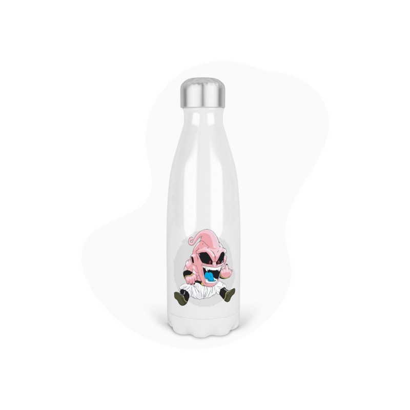 Bouteille gourde isotherme acier inox - Blanc - 350 ml - imprimé illustration Manga