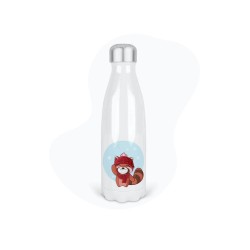 Bouteille gourde isotherme acier inox - Blanc - 350 ml - imprimé illustration Panda super héros