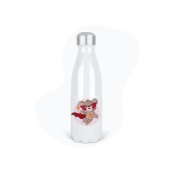 Bouteille gourde isotherme acier inox - Blanc - 350 ml - imprimé illustration Animaux super héros