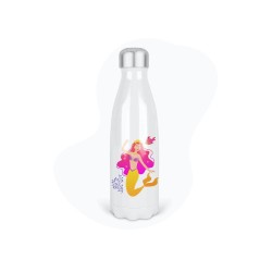 Bouteille gourde isotherme acier inox - Blanc - 350 ml - imprimé illustration Sirène