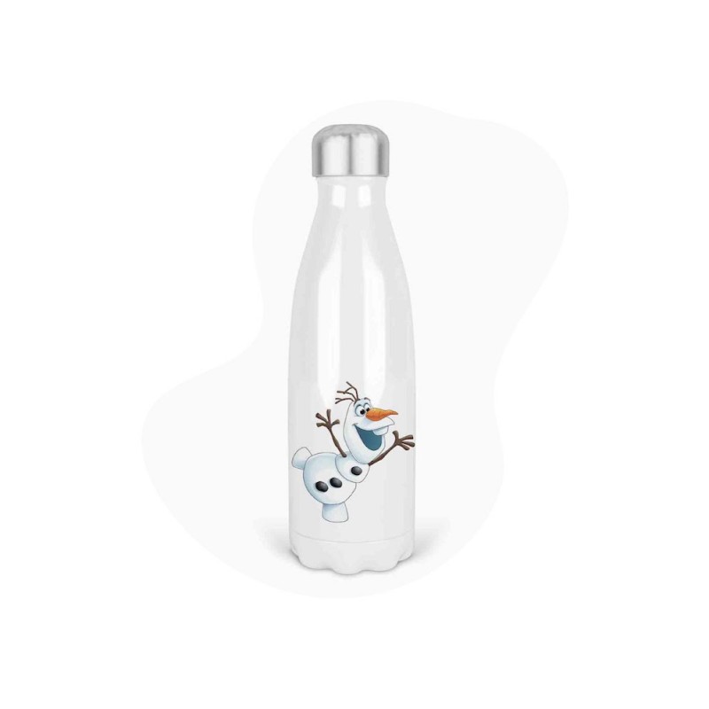 Bouteille gourde isotherme acier inox - Blanc - 350 ml - imprimé illustration Frozen