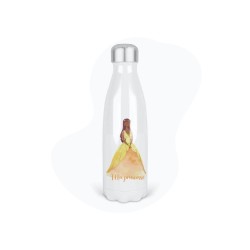 Bouteille gourde isotherme acier inox - Blanc - 350 ml - imprimé illustration princesse