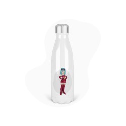 Bouteille gourde isotherme acier inox - Blanc - 350 ml - imprimé illustration Manga anime