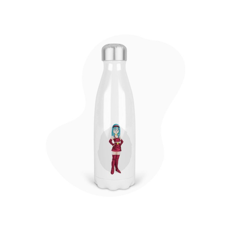 Bouteille gourde isotherme acier inox - Blanc - 350 ml - imprimé illustration Manga anime
