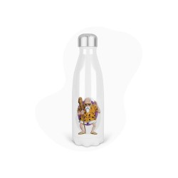 Bouteille gourde isotherme acier inox - Blanc - 350 ml - imprimé illustration Manga anime